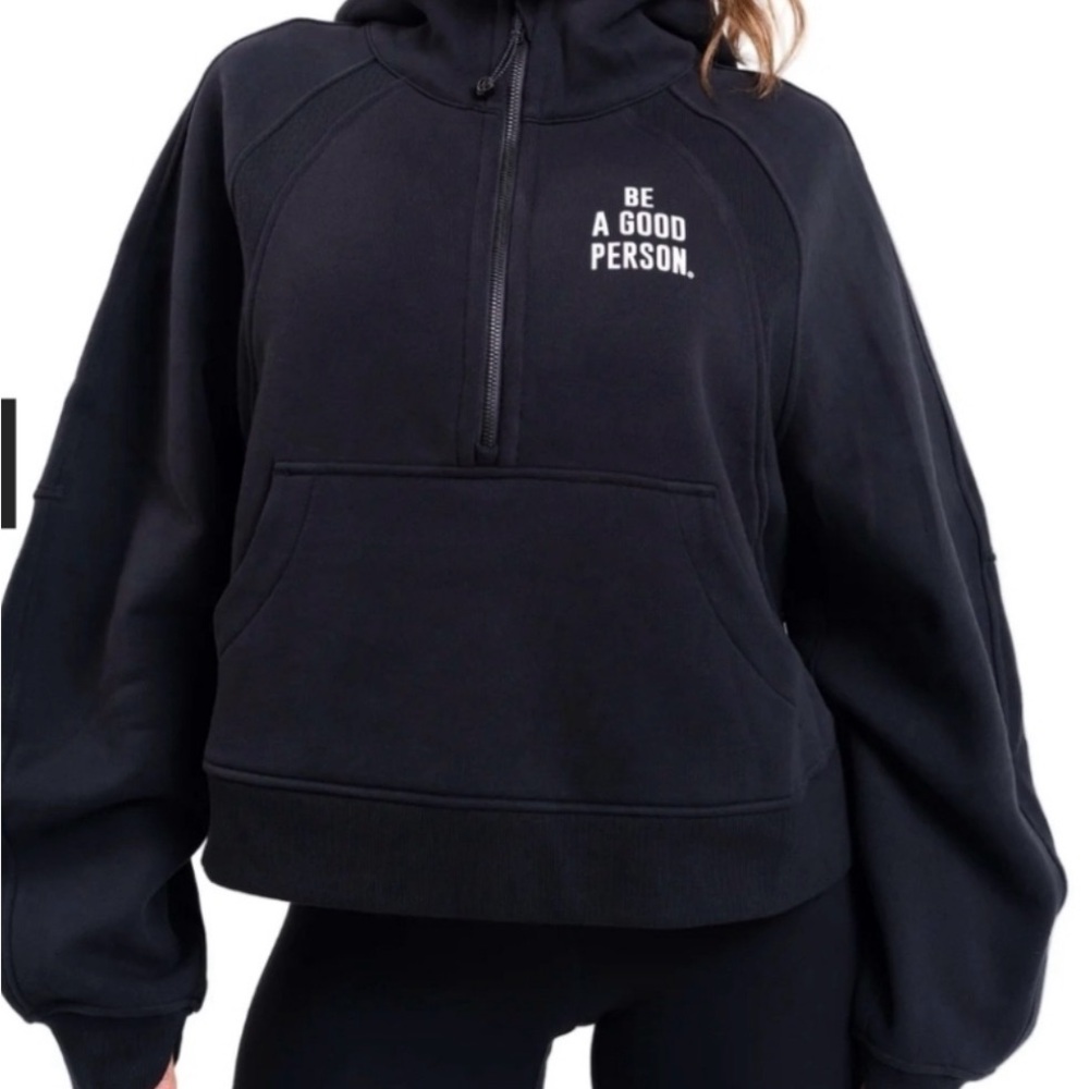 Lululemon Scuba "Be A Good Person" Black Hoodie